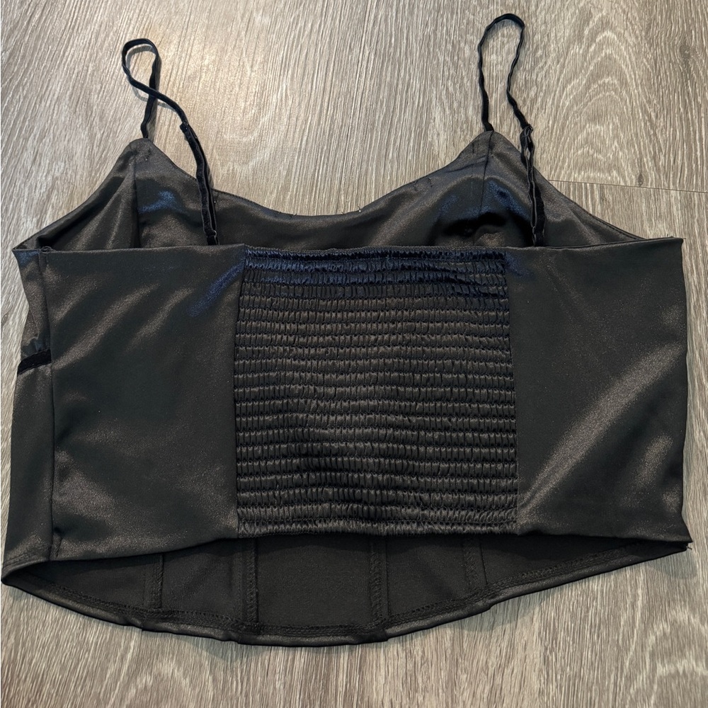 Black Tank with Rose Appliqués - Picture 7 of 8